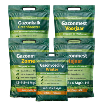 Gazonmest jaarpakket 20 m² compleet met wintervoeding