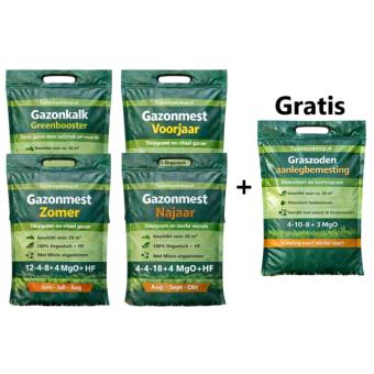 Gazonmest jaarpakket pro 20 m² + gratis aanlegbemesting
