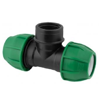 Klemkoppeling T-stuk binnendraad 16-50 mm voor tyleenslang