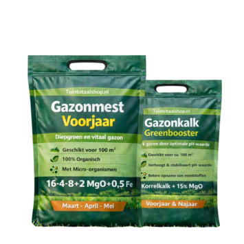 Gazon voorjaars kit | Gazonmest + Greenbooster kalk 20 - 300 m²