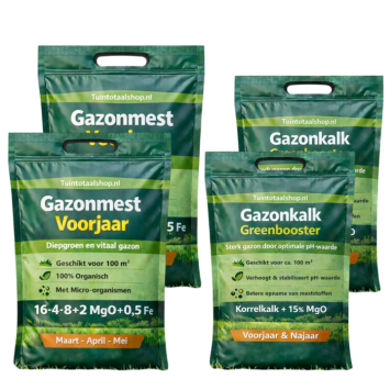 Gazon voorjaars kit | Gazonmest + Greenbooster kalk 20 - 300 m²