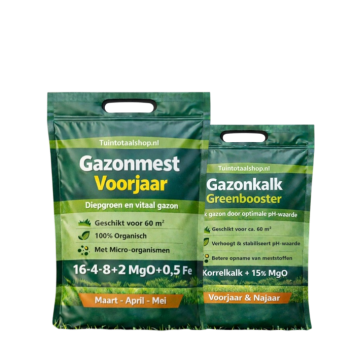 Gazon voorjaars kit | Gazonmest + Greenbooster kalk 20 - 300 m²