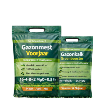 Gazon voorjaars kit | Gazonmest + Greenbooster kalk 20 - 300 m²