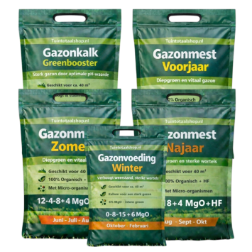 Gazonmest jaarpakket 40 m² compleet met wintervoeding